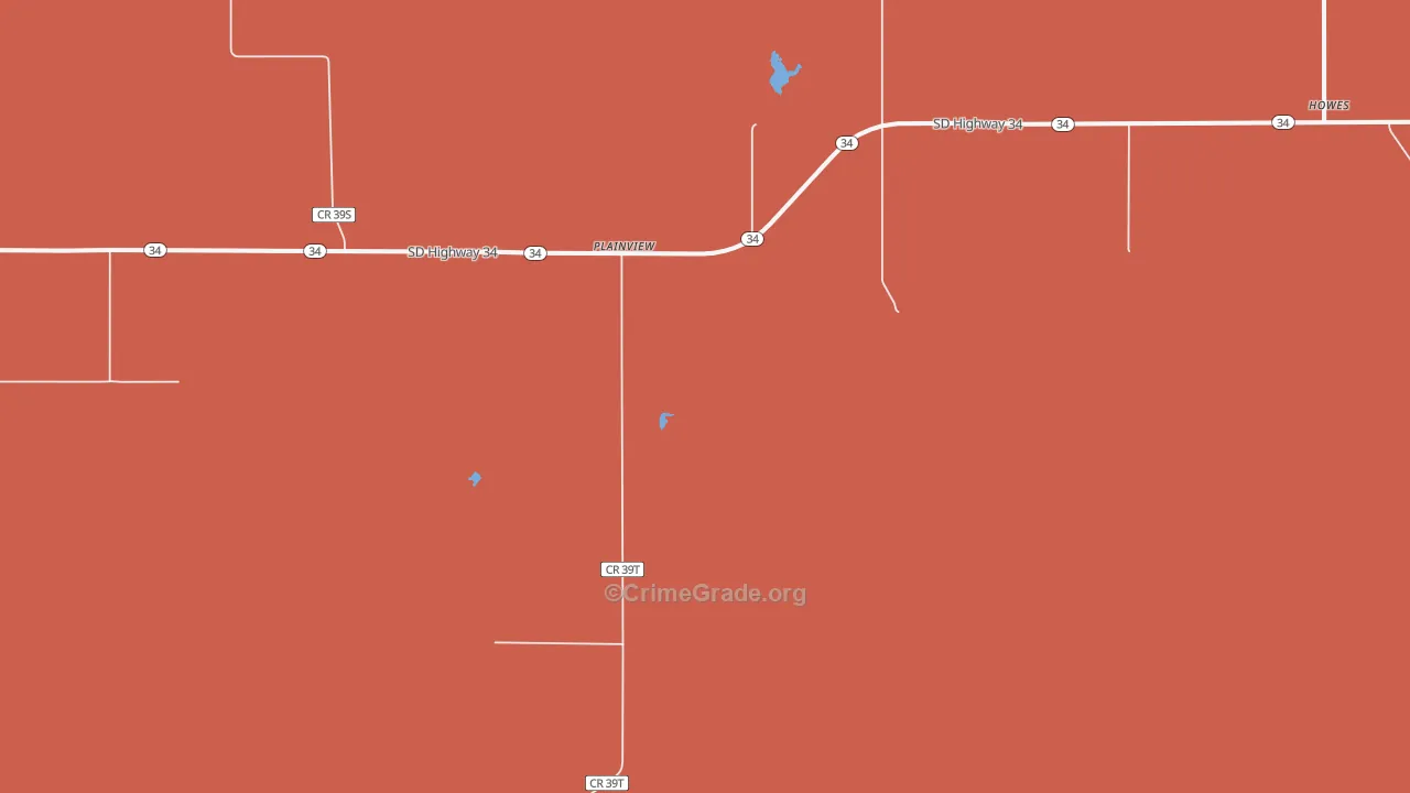 Plainview, SD Map of Drug-Related Crime Rates