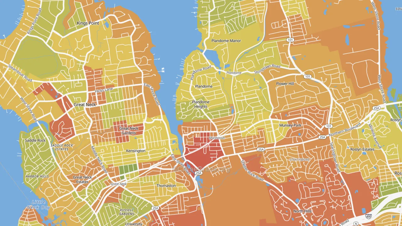 Plandome Heights, NY Map of Drug-Related Crime Rates