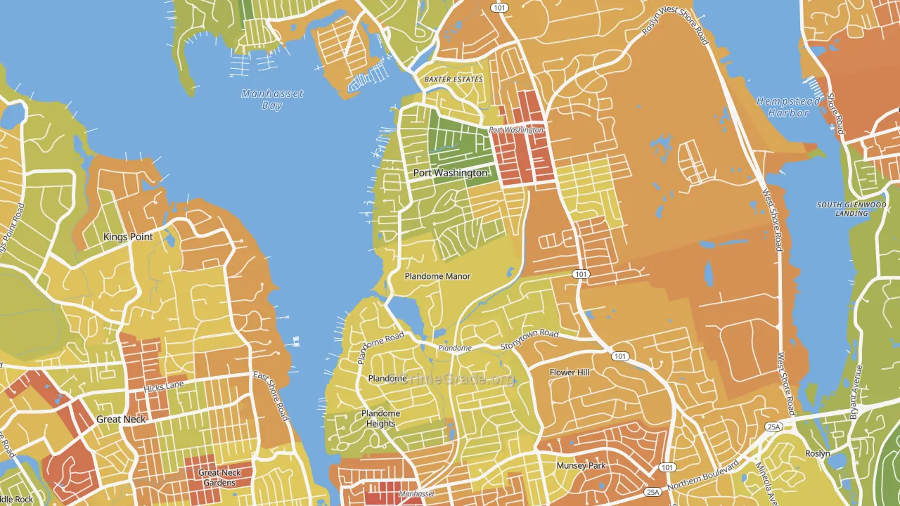 Plandome Manor, NY Map of Drug-Related Crime Rates