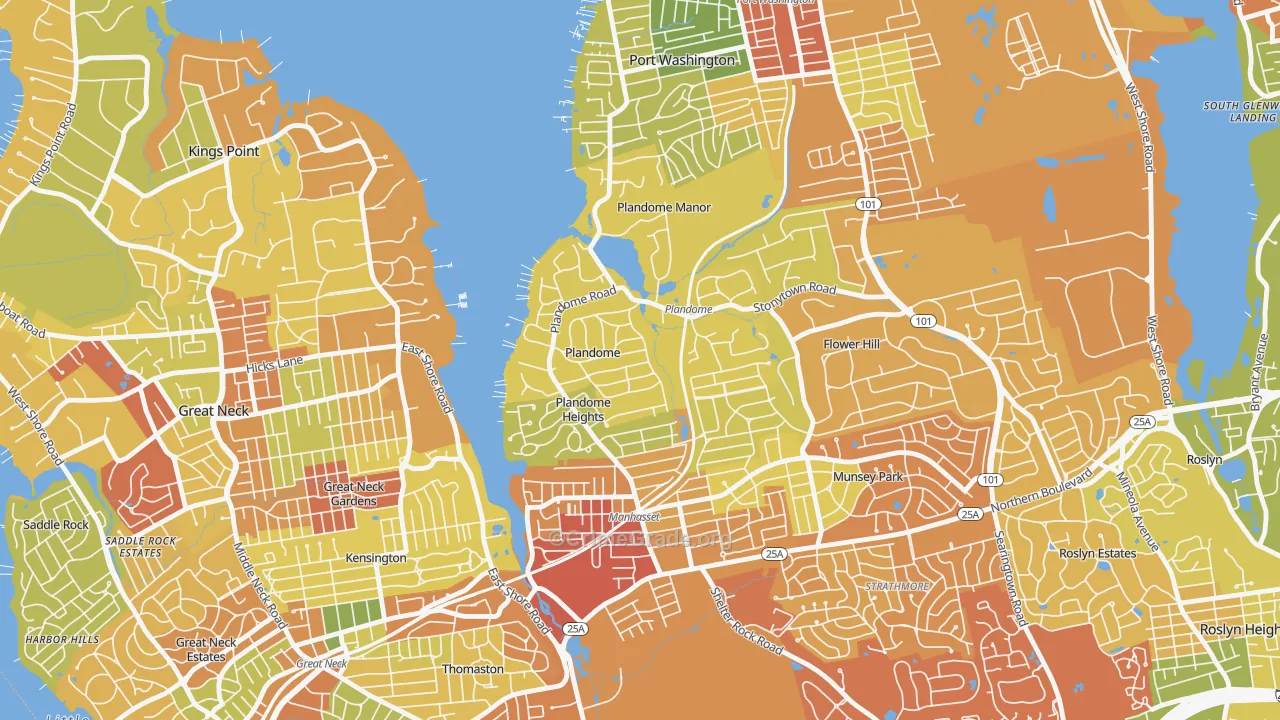 Plandome, NY Map of Drug-Related Crime Rates