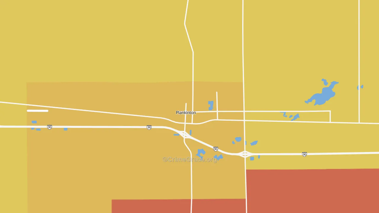 Plankinton, SD Map of Drug-Related Crime Rates