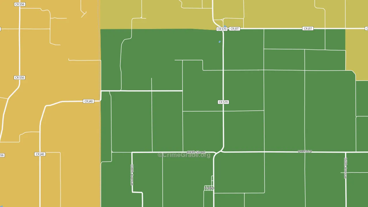 Plano, IA Map of Drug-Related Crime Rates