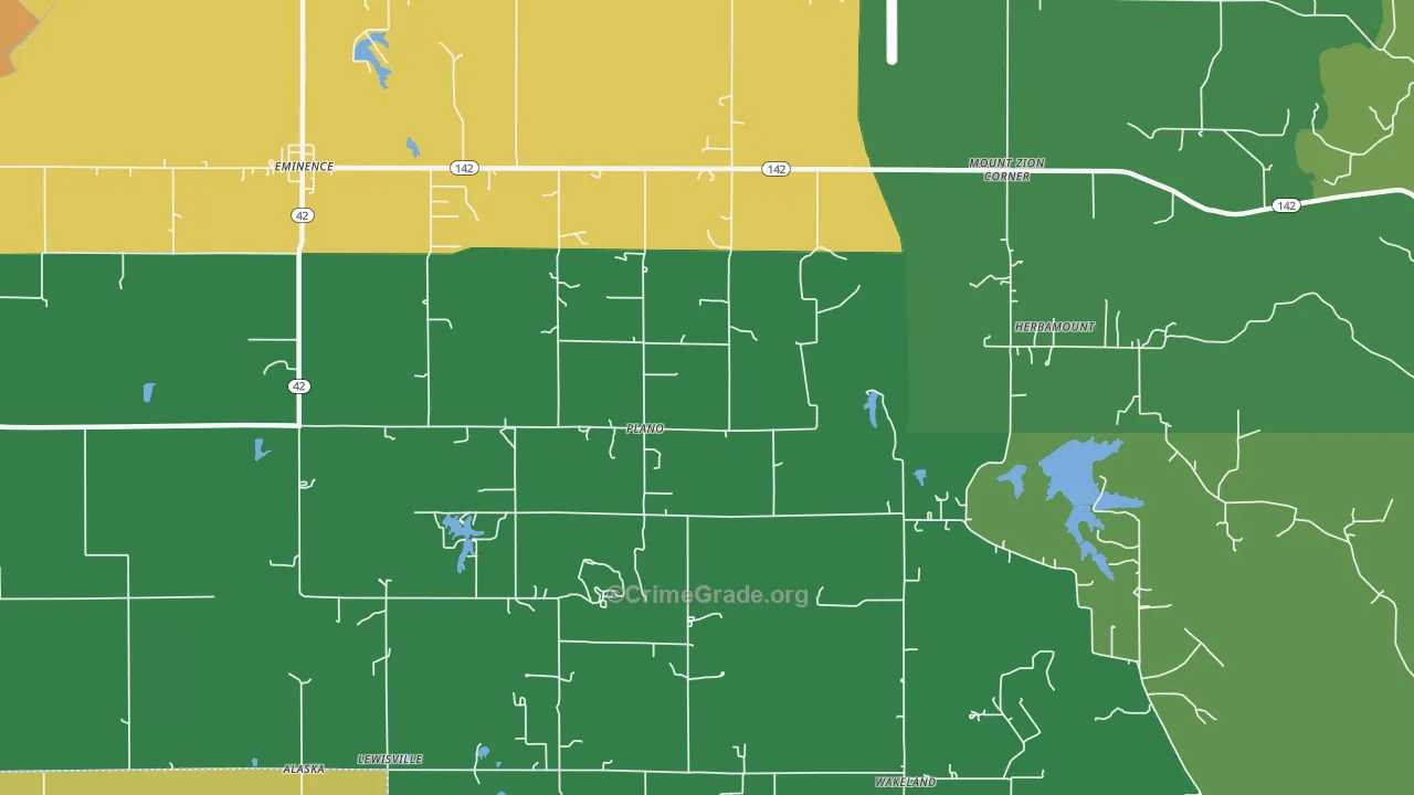 Plano, IN Map of Drug-Related Crime Rates