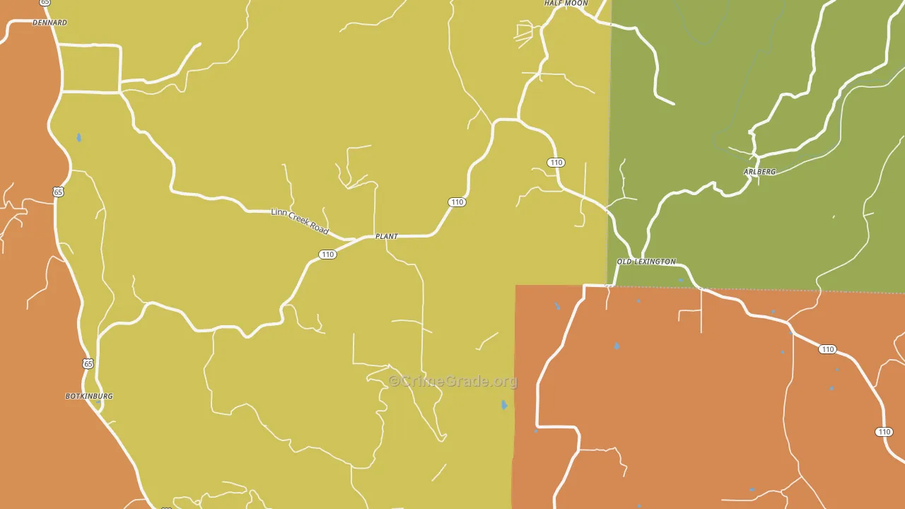Plant, AR Map of Drug-Related Crime Rates