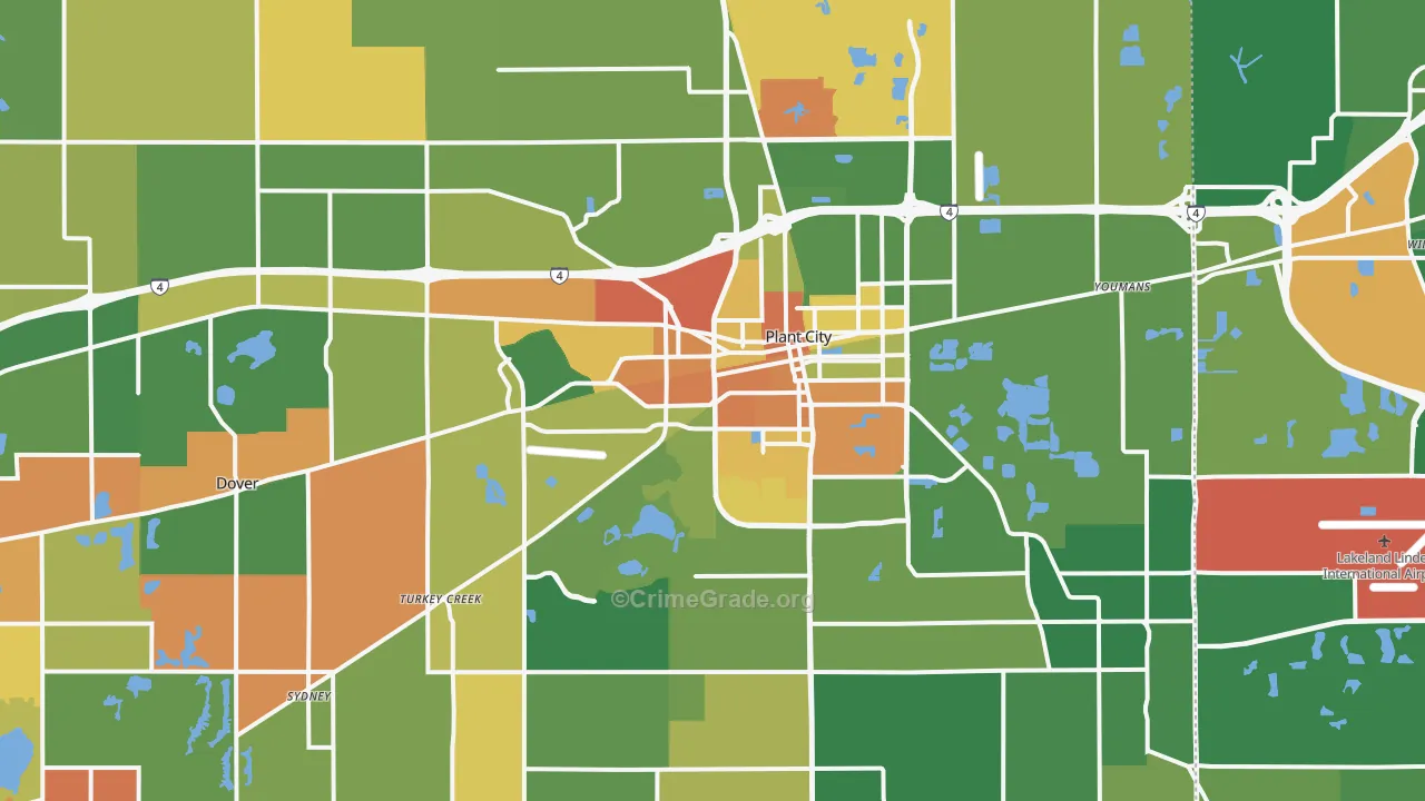 Plant City, FL Map of Drug-Related Crime Rates