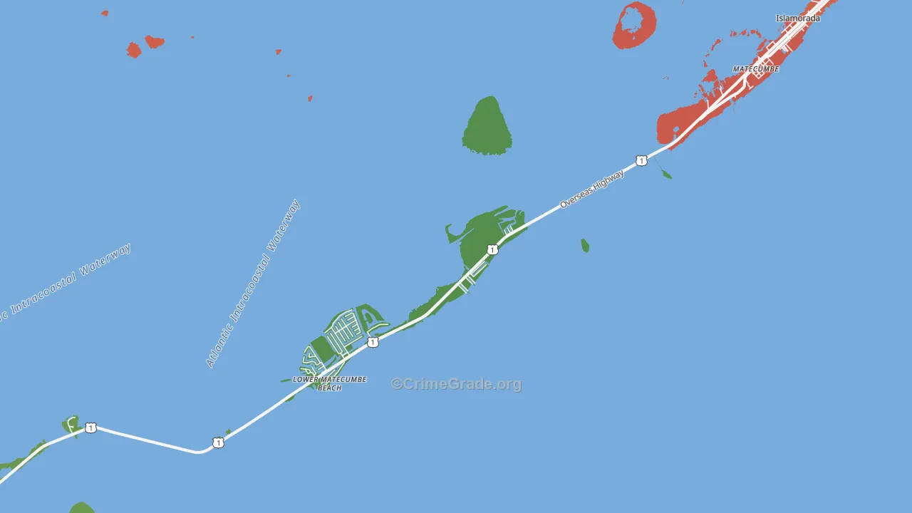 Plantation Key, FL Map of Drug-Related Crime Rates