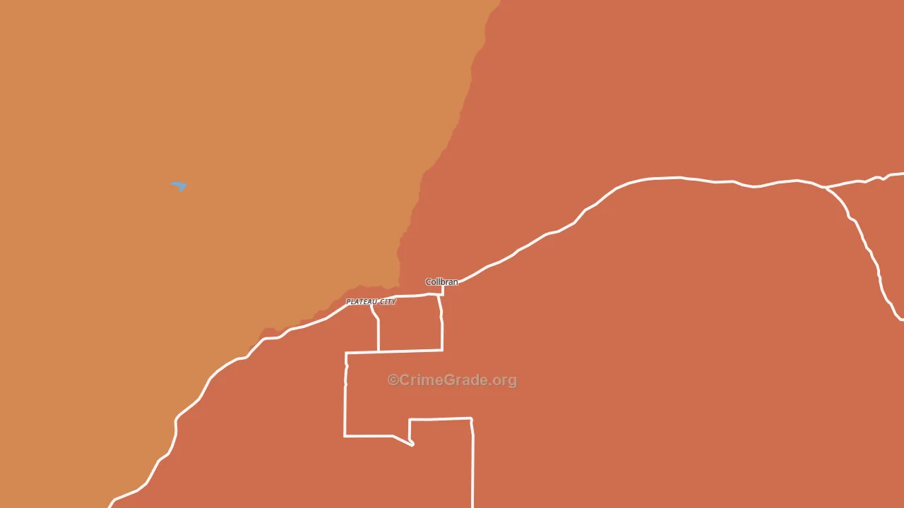 Plateau City, CO Map of Drug-Related Crime Rates