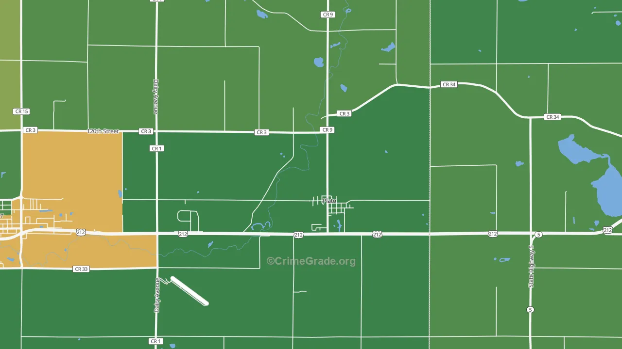 Plato, MN Map of Drug-Related Crime Rates