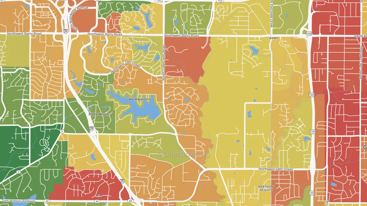 Platte Brook North, Kansas City, MO Map of Drug-Related Crime Rates