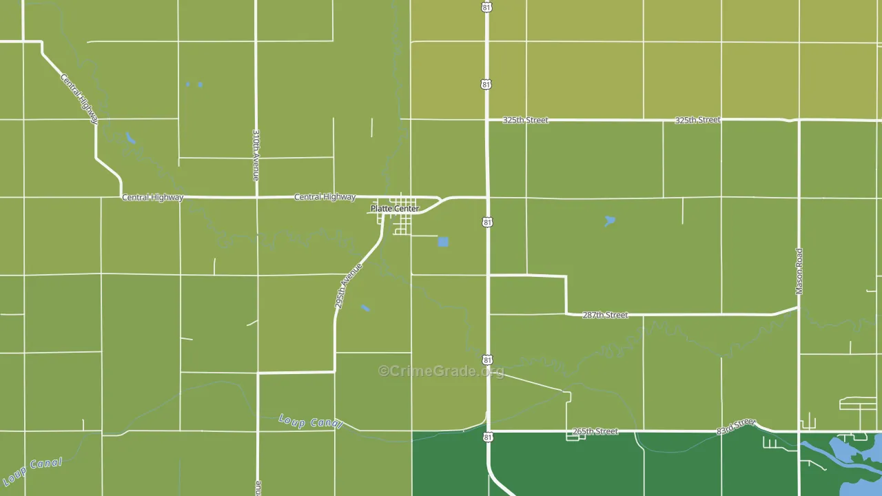 Platte Center, NE Map of Drug-Related Crime Rates