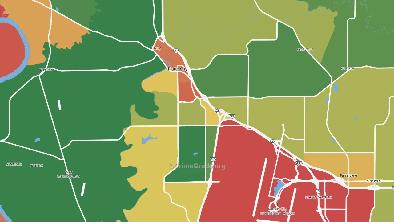 Platte City, MO Map of Drug-Related Crime Rates