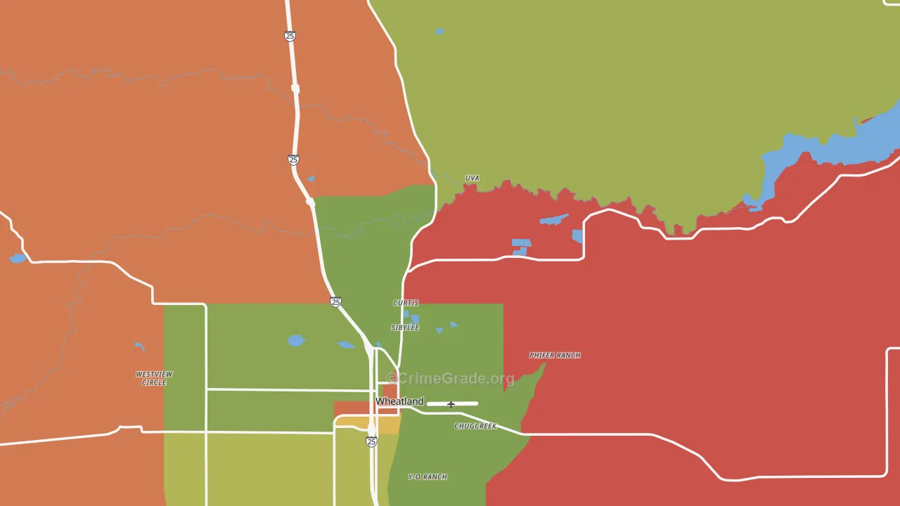 Platte County, WY Map of Drug-Related Crime Rates