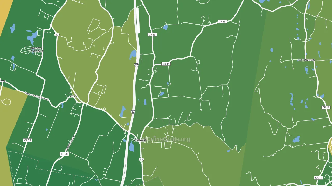 Plattekill, NY Map of Drug-Related Crime Rates