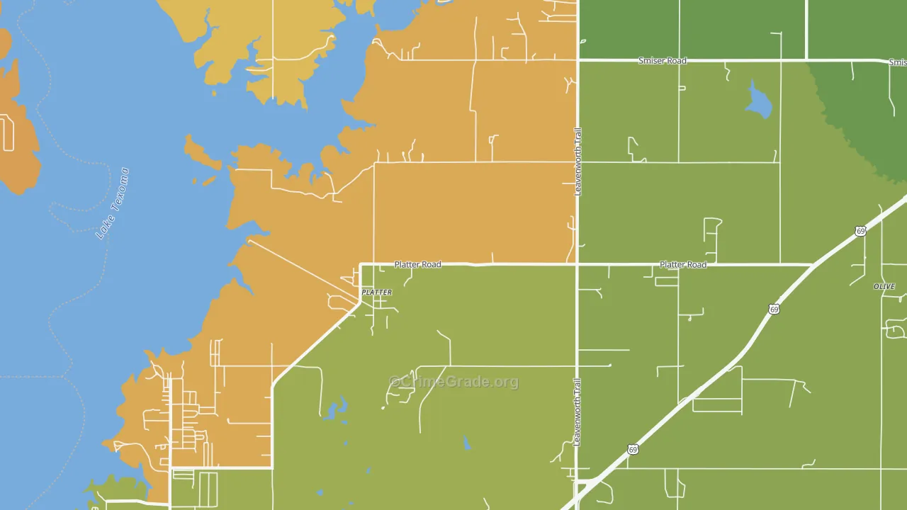 Platter, OK Map of Drug-Related Crime Rates