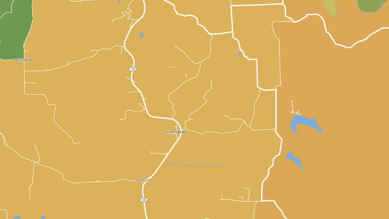 Plattsburg, IN Map of Drug-Related Crime Rates