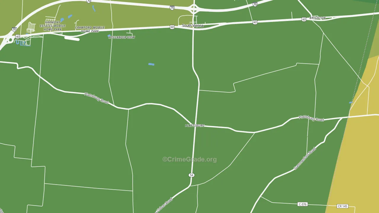 Plattsburg, OH Map of Drug-Related Crime Rates