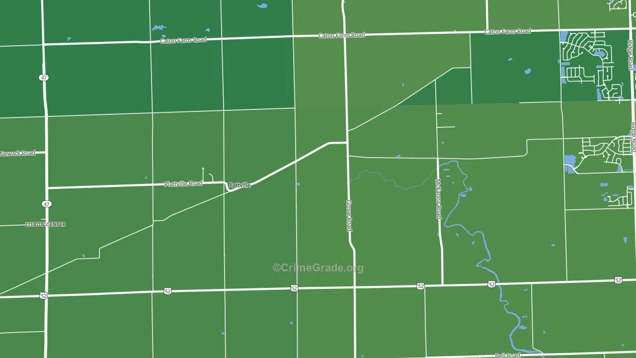 Plattville, IL Map of Drug-Related Crime Rates