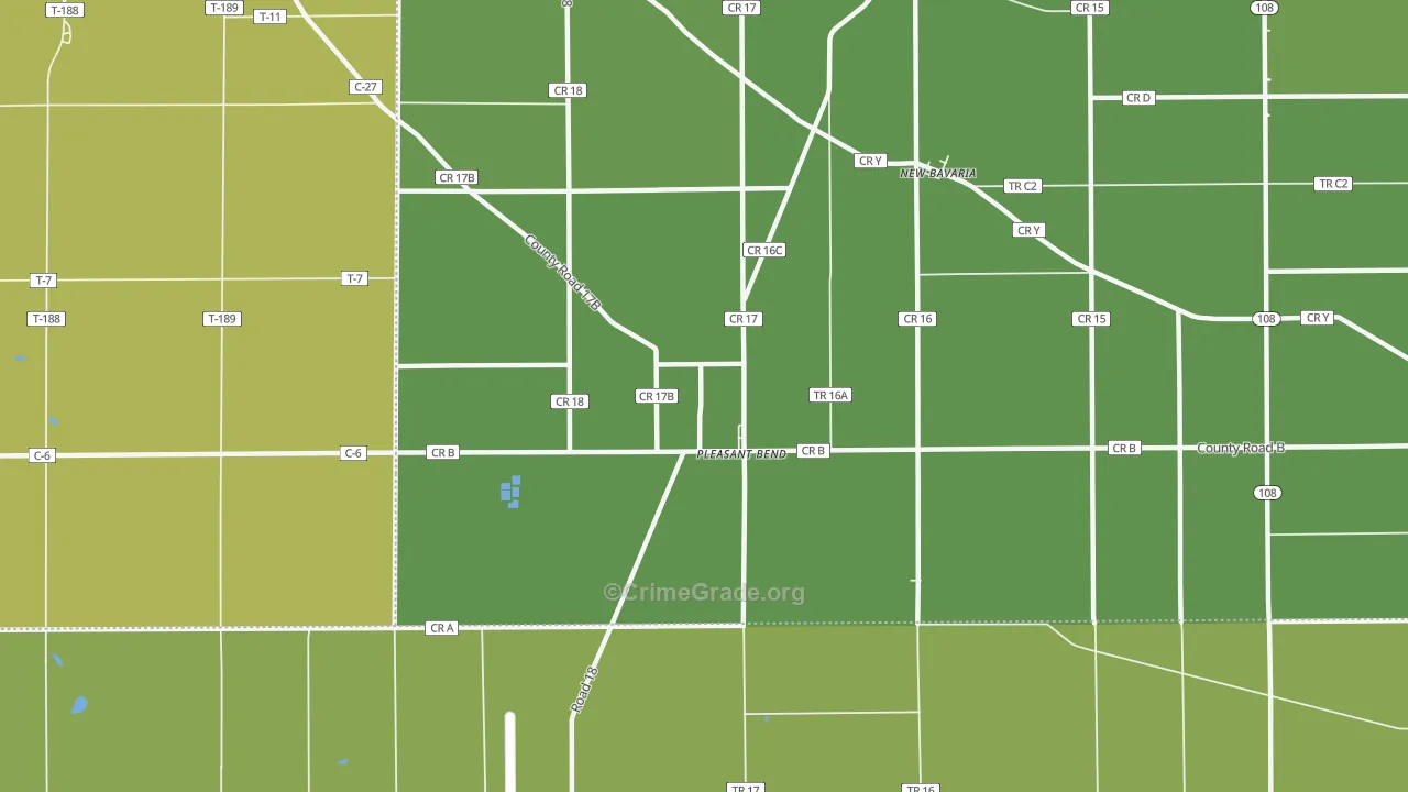 Pleasant Bend, OH Map of Drug-Related Crime Rates