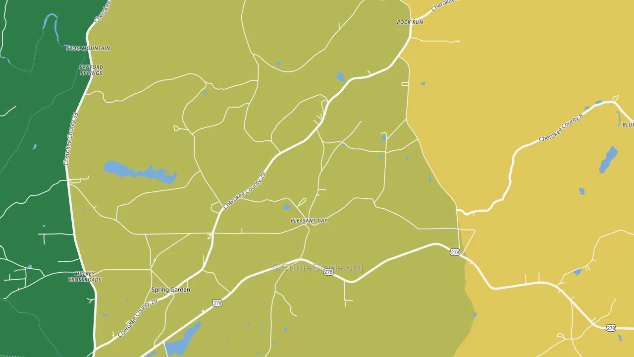 Pleasant Gap, AL Map of Drug-Related Crime Rates
