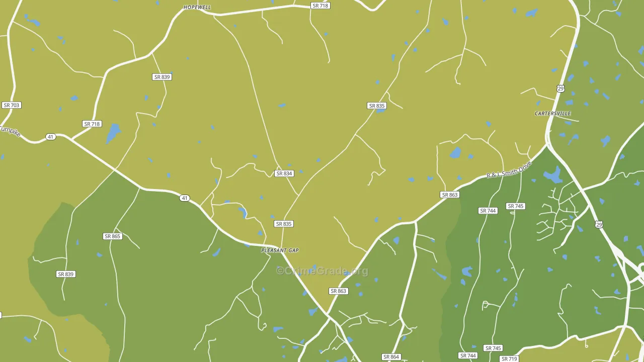 Pleasant Gap, VA Map of Drug-Related Crime Rates