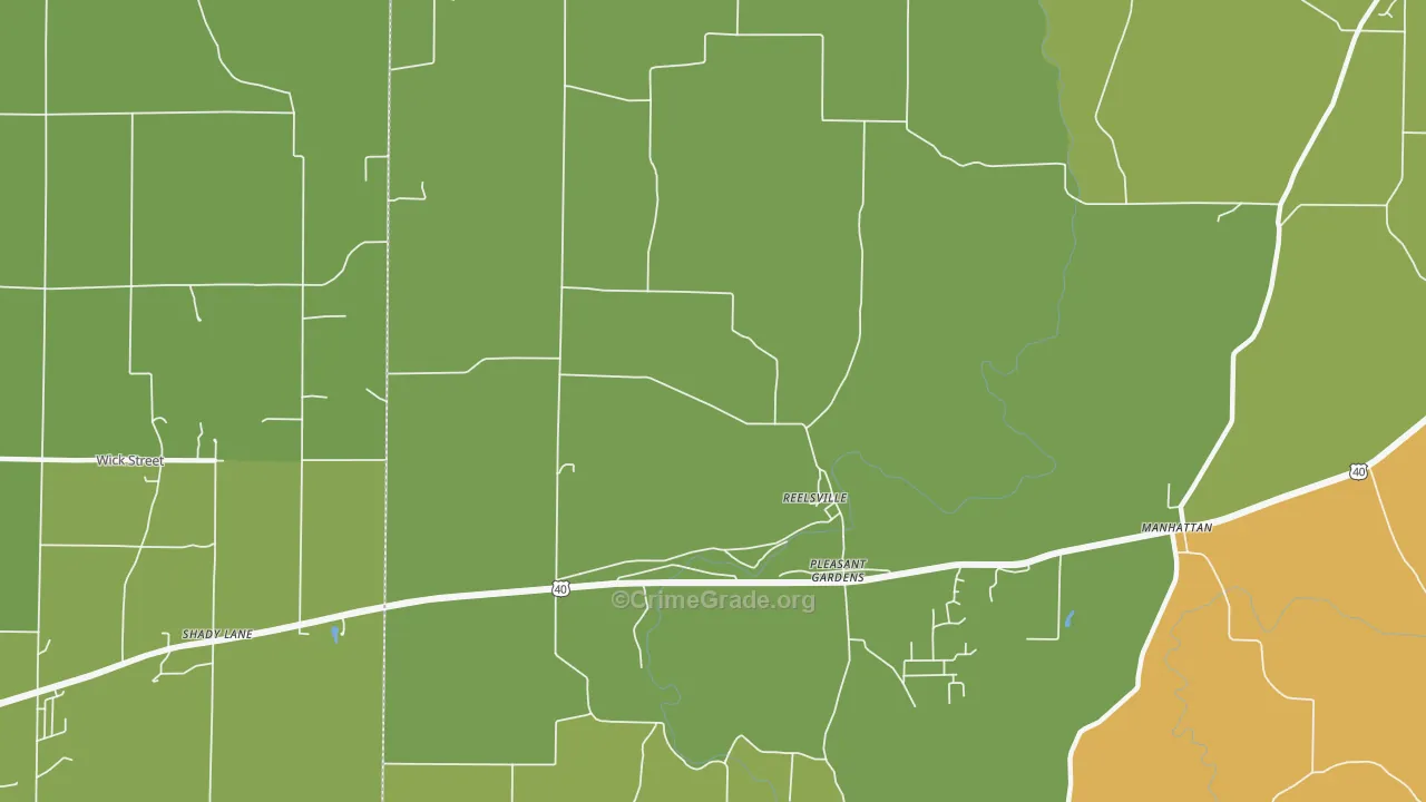 Pleasant Gardens, IN Map of Drug-Related Crime Rates
