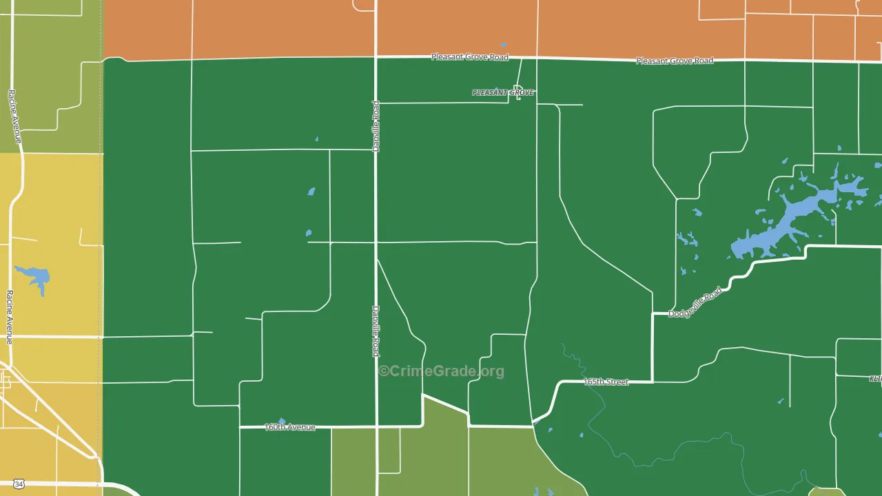 Pleasant Grove, IA Map of Drug-Related Crime Rates
