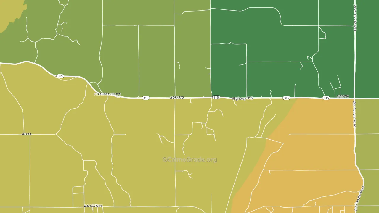 Pleasant Grove, MS Map of Drug-Related Crime Rates