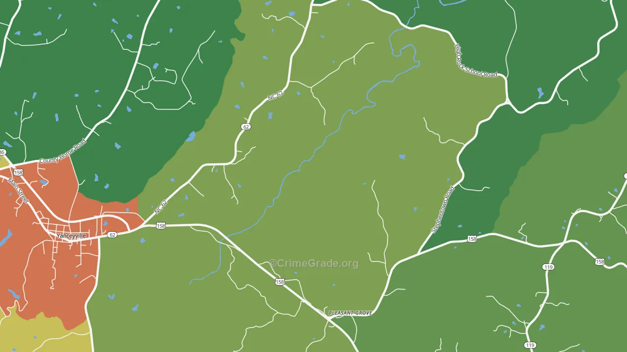 Pleasant Grove, NC Map of Drug-Related Crime Rates