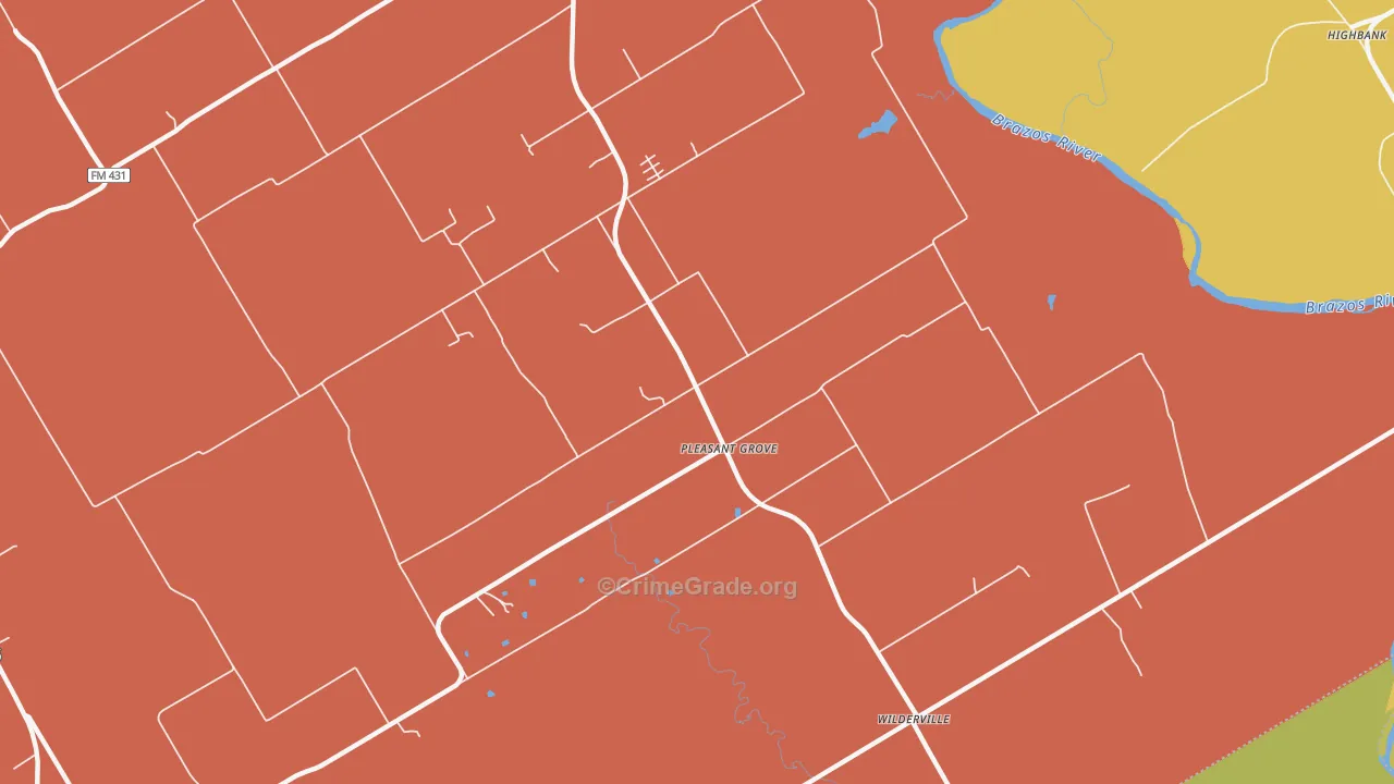 Pleasant Grove, TX Map of Drug-Related Crime Rates