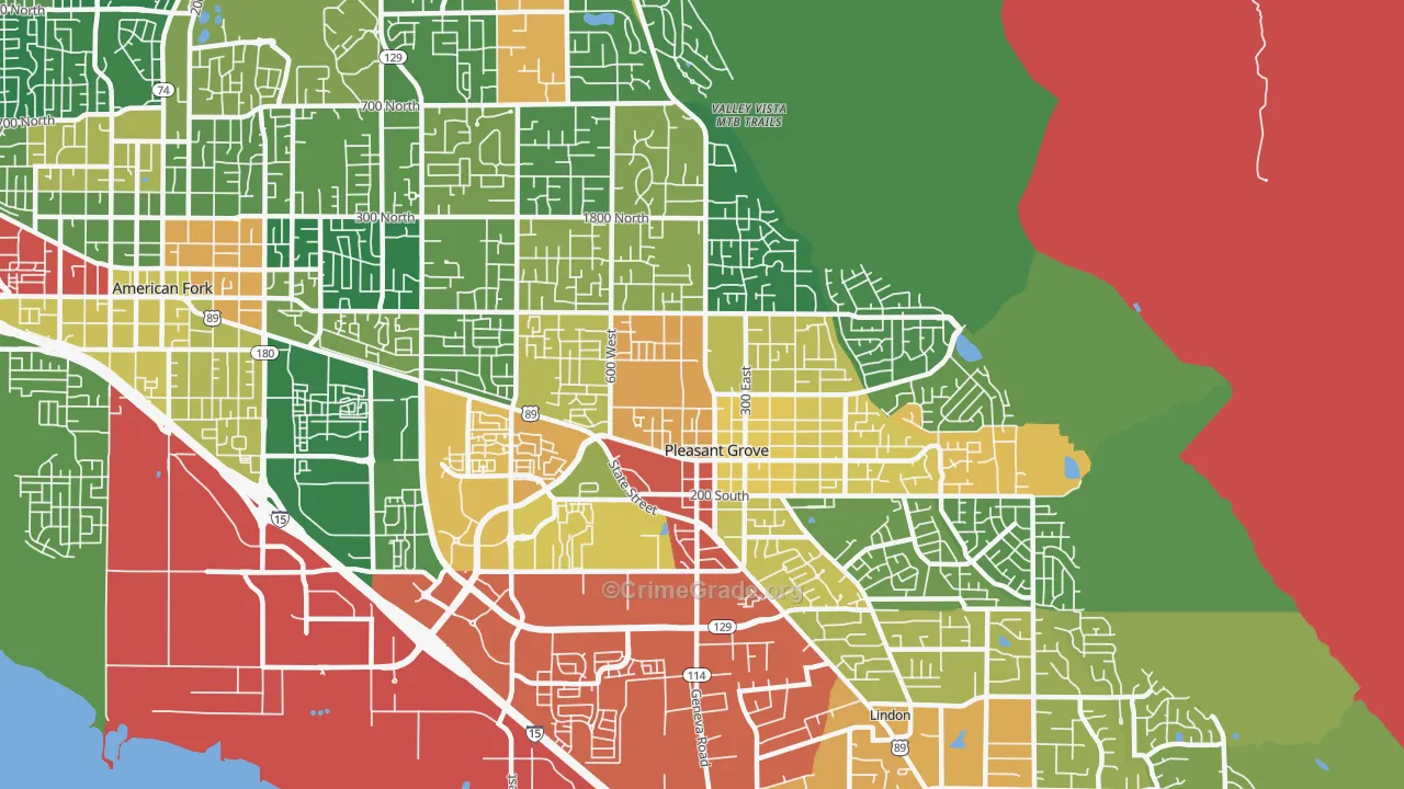 Pleasant Grove, UT Map of Drug-Related Crime Rates