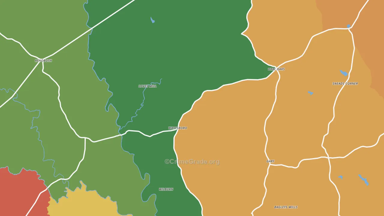 Pleasant Grove, VA Map of Drug-Related Crime Rates