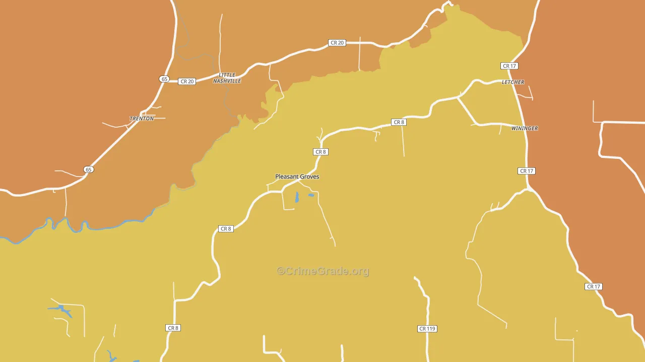 Pleasant Groves, AL Map of Drug-Related Crime Rates