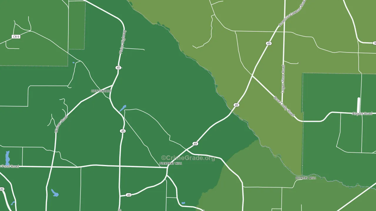 Pleasant Hill, GA Map of Drug-Related Crime Rates