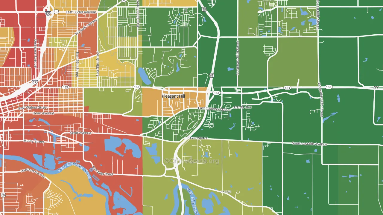Pleasant Hill, IA Map of Drug-Related Crime Rates