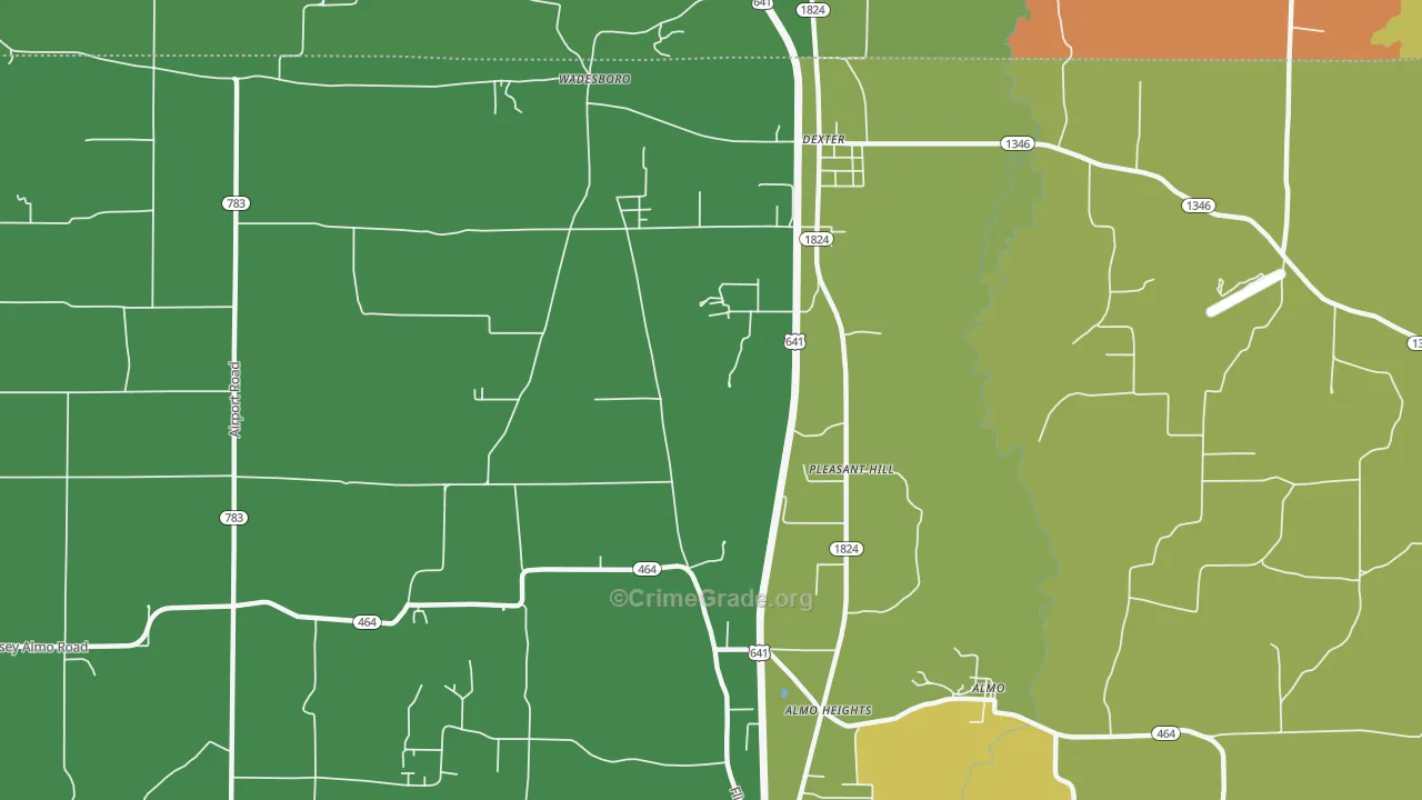 Pleasant Hill, KY Map of Drug-Related Crime Rates