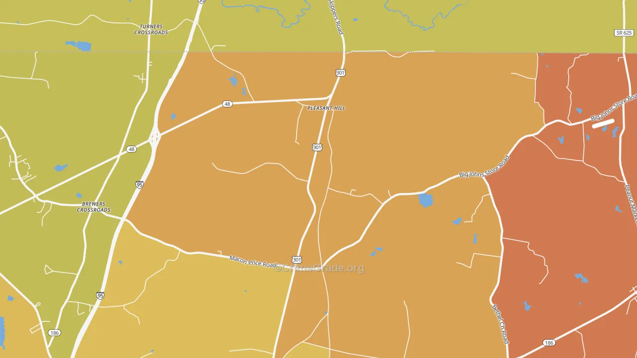 Pleasant Hill, NC Map of Drug-Related Crime Rates