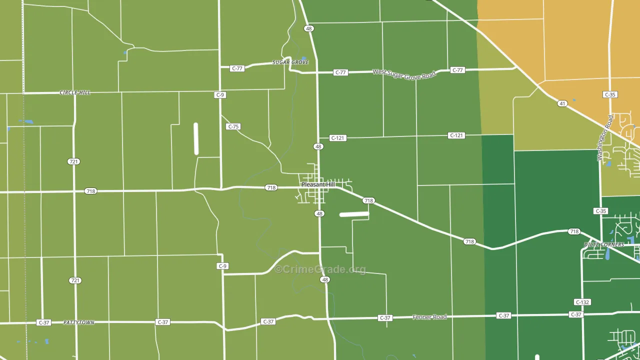 Pleasant Hill, OH Map of Drug-Related Crime Rates