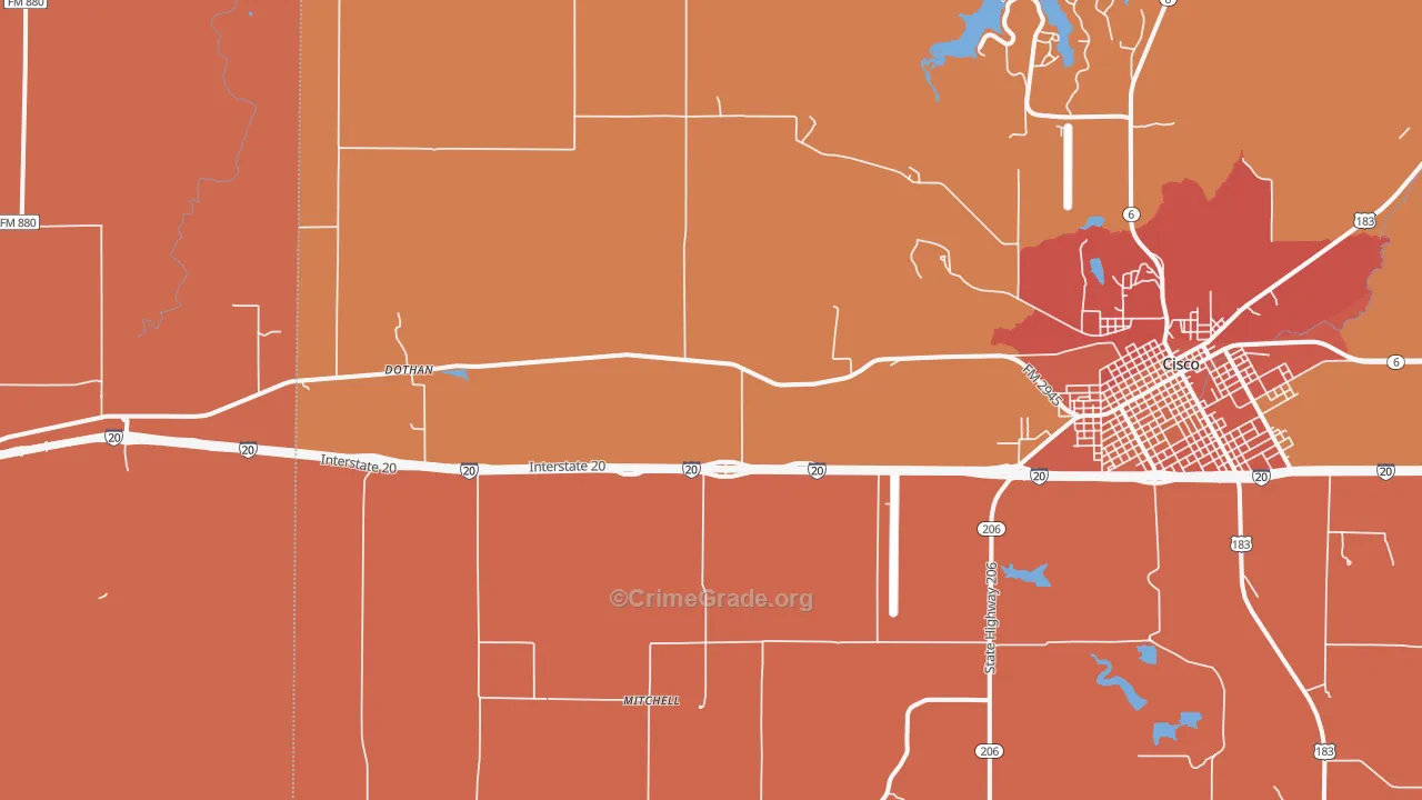 Pleasant Hill, TX Map of Drug-Related Crime Rates