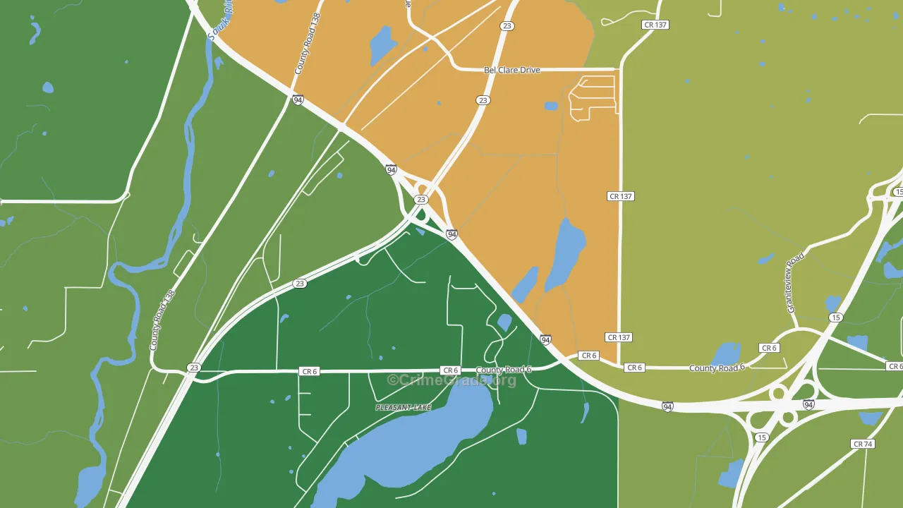 Pleasant Lake, MN Map of Drug-Related Crime Rates