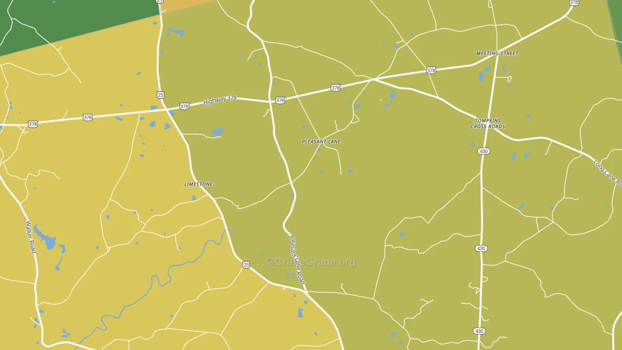 Pleasant Lane, SC Map of Drug-Related Crime Rates