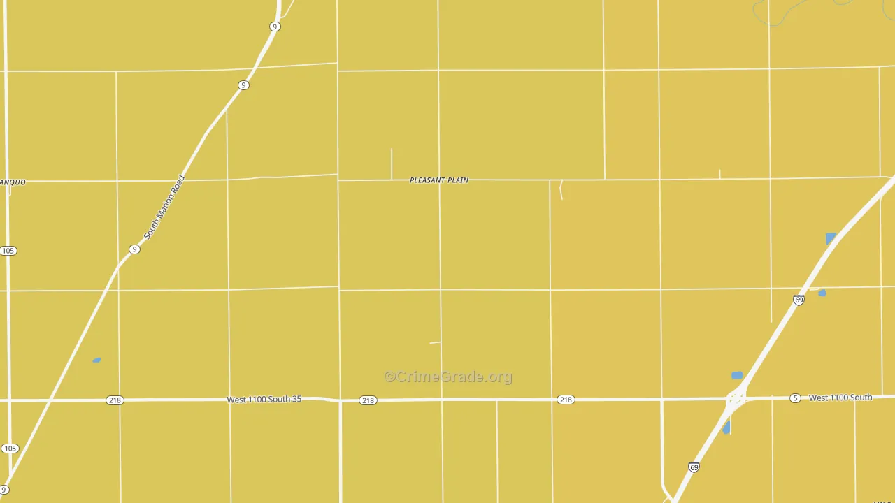 Pleasant Plain, IN Map of Drug-Related Crime Rates