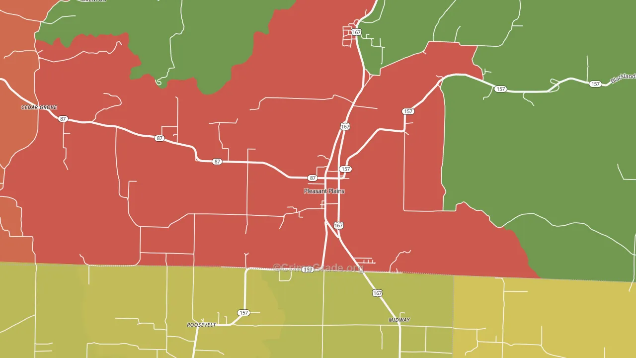 Pleasant Plains, AR Map of Drug-Related Crime Rates