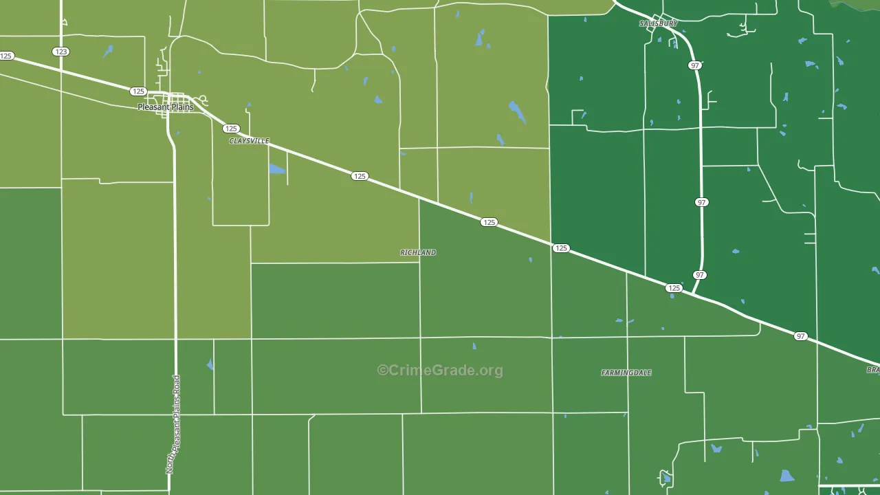Pleasant Plains, IL Map of Drug-Related Crime Rates