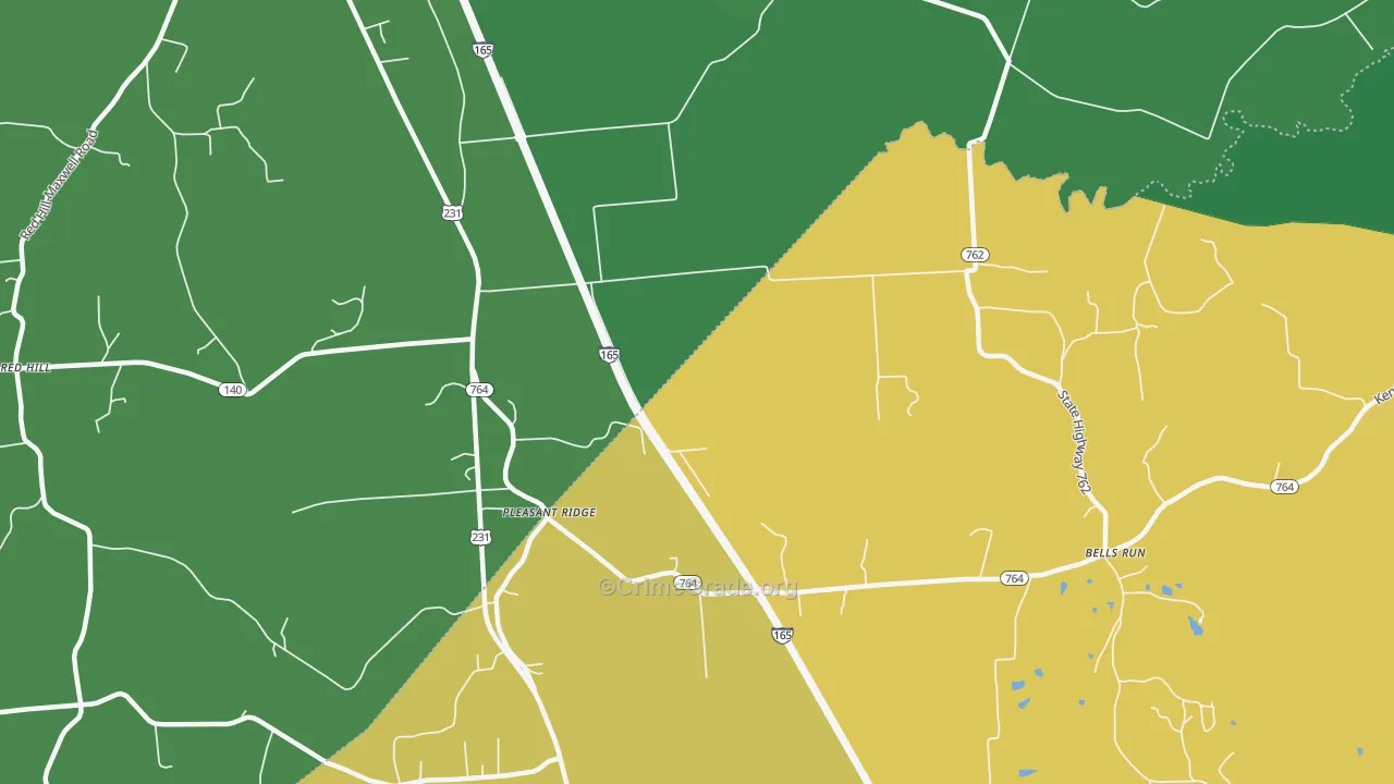 Pleasant Ridge, KY Map of Drug-Related Crime Rates