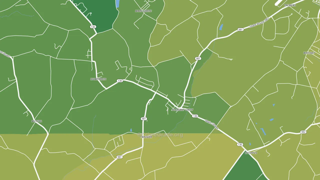 Pleasant Unity, PA Map of Drug-Related Crime Rates