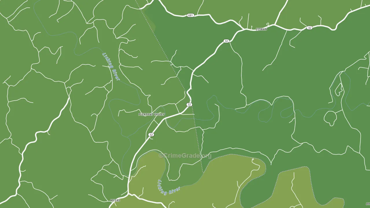 Pleasant Valley, KY Map of Drug-Related Crime Rates