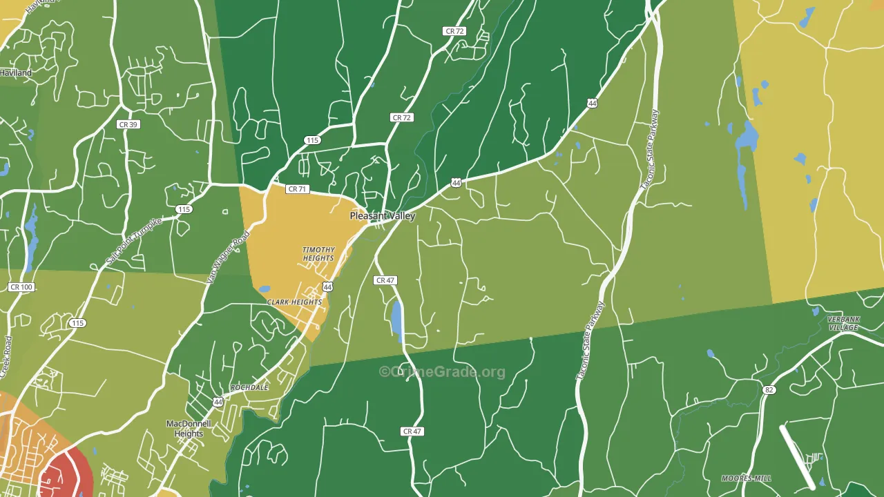 Pleasant Valley, NY Map of Drug-Related Crime Rates