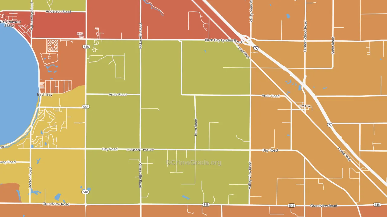 Pleasant Valley, WA Map of Drug-Related Crime Rates