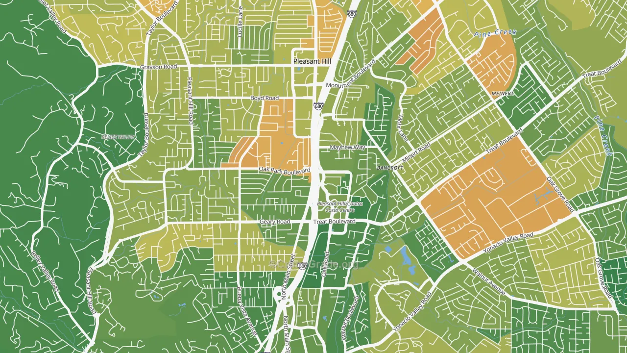 Pleasant Valley, Walnut Creek, CA Map of Drug-Related Crime Rates