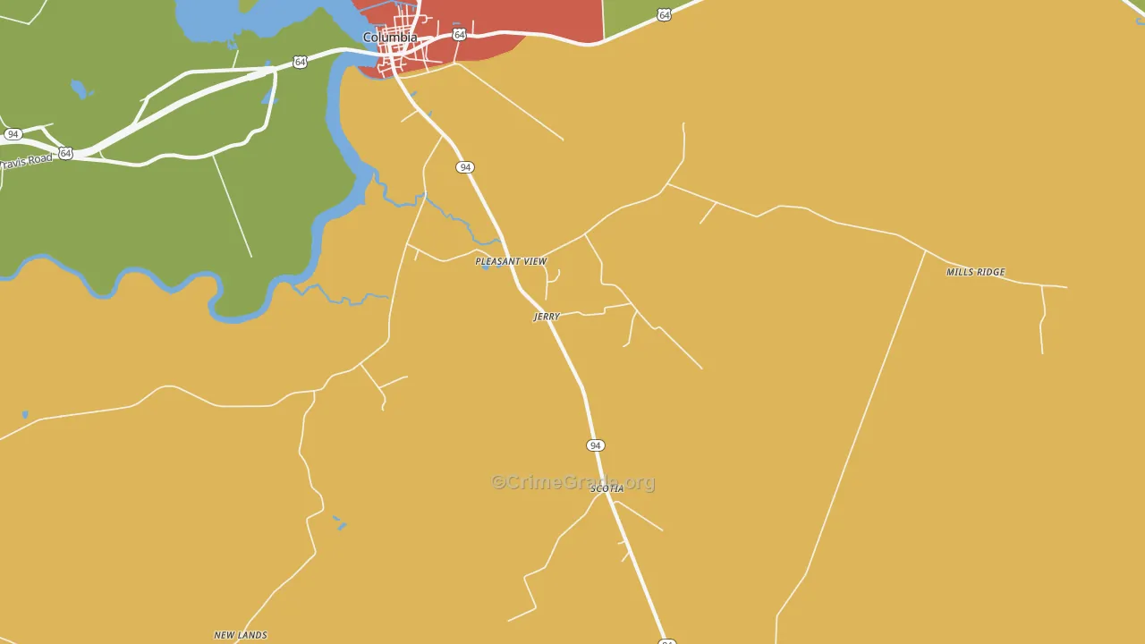 Pleasant View, NC Map of Drug-Related Crime Rates